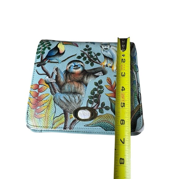 Anuschka Amazon Sloth Jungle Animals Front Flap Crossbody Bag Purse Gift - Picture 5 of 5